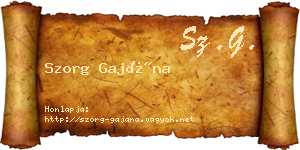 Szorg Gajána névjegykártya